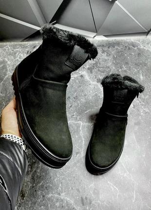 Зимние мужские ботинки black (мех) 415 фото