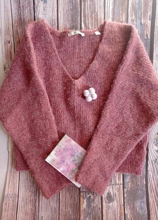 Вкорочений теплющий светр з альпаки, 1=2