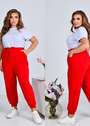 Штани джогери жіночі червоні
