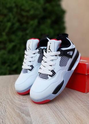 Зимние женские кроссовки nike air jordan 4 obra winter ppsg white black fur черного с белым цветов мех