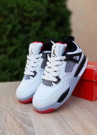 Зимние женские кроссовки nike air jordan 4 retro winter ppsg white black fur черного с белым цветов мех