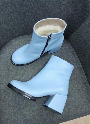 Блакитні ботильйони dublin натуральна шкіра замш 36-40 зима демісезон