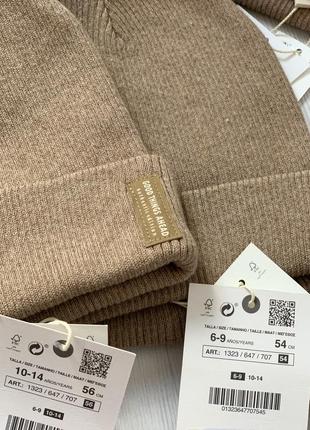 Детские шапки zara/детская шапка зара/детская бежевая шапка6 фото