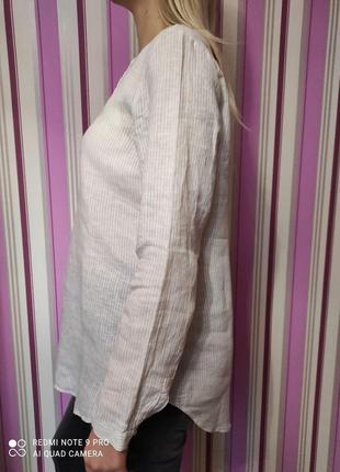 Zanetti оригинал льняная блуза блузка рубашка лен италия, лляна сорочка4 фото