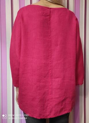 Льняная блуза италия розовая льон, лляна бохо4 фото