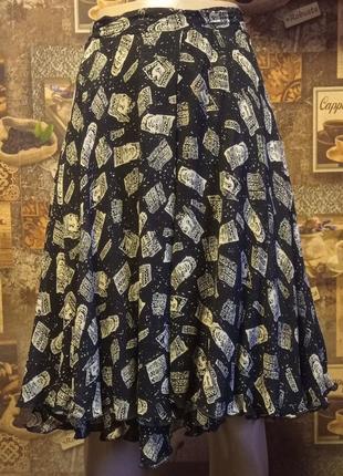Винтажная брендовая районная (разновидность вискозы) юбка laurel,p.38/m