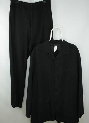 Ексклюзивний лляний костюм paolo bizzini industria black linen relaxed casual/formal suit men's1 фото