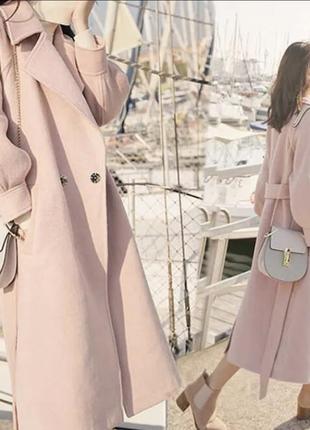 Пальто осень розового цвета1 фото