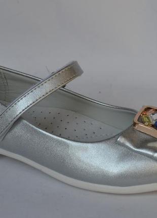 Нарядные серебристые туфельки для девочки тom. m7 фото