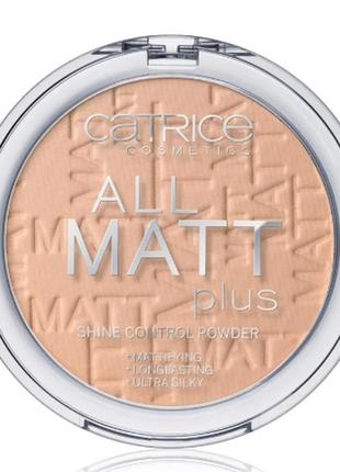 Пудра для обличчя catrice all matt plus shine control powder 025 — sand beige1 фото