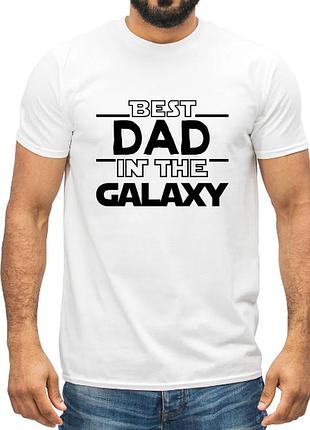 Мужская футболка с принтом best dad in the galaxy для папы