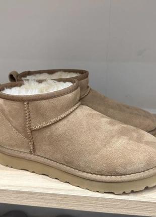 Уги з натуральної замші, ugg mini cemel grey black green