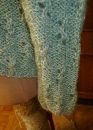 Дуже теплий вовняний светр ручне в'язання зимовий мохеровий вінтаж вінтажний в ідеалі4 фото