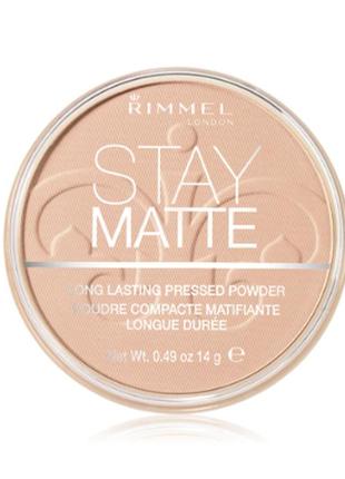 Пудра для лица rimmel stay matte long lasting powder 003 - peach glow