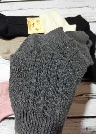 Шкарпетки носки теплі жіночі шерстяні зимові вовняні з узором з овечої вовни2 фото