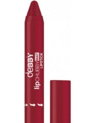 Помада для губ debby lip chubby mat lipstick no04 — cherry (вишневий)