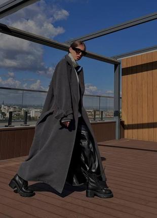 Шикарное пальто смл  😍 2 цвета в наличии  черное и серое5 фото