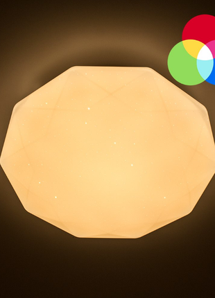Світильник світлодіодний стельовий luminaria almaz 25w rgb r330 shiny 220v ip20 з пультом ду7 фото