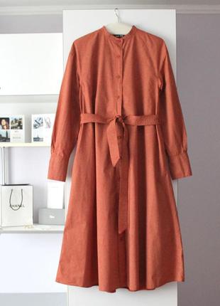 Красивое миди платье рубашка на пуговицах от uniqlo u