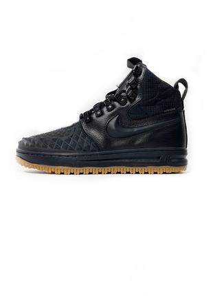 Мужские кроссовки nike lunar force 1 duckboot (черные с коричневым)5 фото