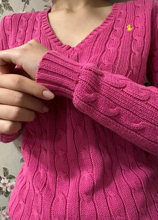 Коттоновый свитерик polo ralph lauren/светик в косичке/розовый свитер/осенний коттоновый свитерик polo ralph lauren7 фото