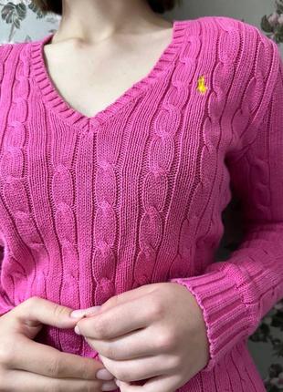 Коттоновый свитерик polo ralph lauren/светик в косичке/розовый свитер/осенний коттоновый свитерик polo ralph lauren6 фото