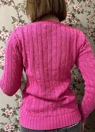 Коттоновый свитерик polo ralph lauren/светик в косичке/розовый свитер/осенний коттоновый свитерик polo ralph lauren4 фото