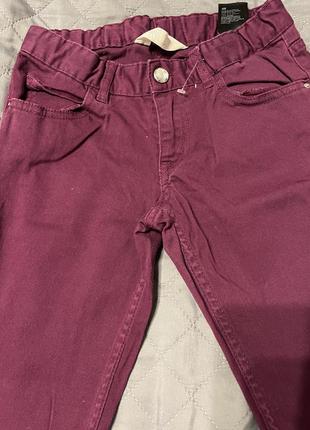 Джинсы коттоновые на девочку h&amp;m 140