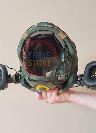 Комплект шлем военный fast nij 3a (nato) + активные наушники earmor m31 (mod4) +...