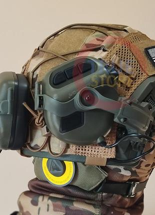 Комплект шлем военный fast nij 3a (nato) + активные наушники earmor m31 (mod4) +...