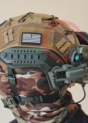 Комплект шлем военный fast nij 3a (nato) + активные наушники earmor m31 (mod4) +...