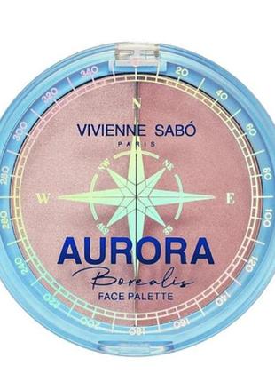 Палетка для скульптурирования лица vivienne sabo aurora borealis face palette 01 - румяна + хайлайтер