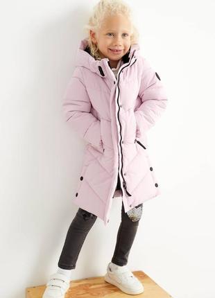 Детская зимняя куртка для девочки c&amp;a нижняя размер 122 розовая2 фото