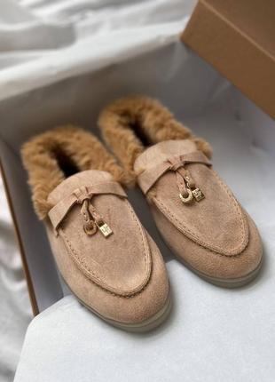 👟 лофери loro piana beige fur  premium / наложка bs👟