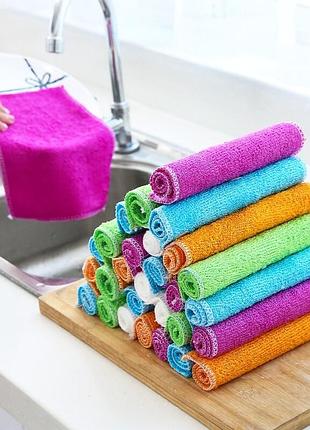 Бамбуковая тряпочка, тряпка для посуды многоразовая