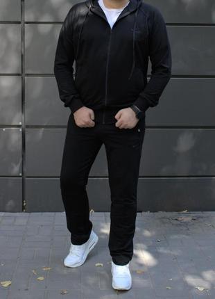 Чорний демісезонний спортивний костюм чоловічий олімпійка штани
