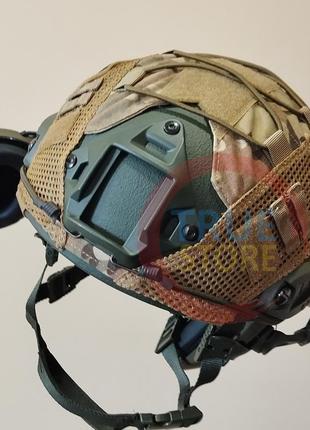 Комплект шлем тактический fast nij 3a + активные военные наушники walkers razor + крепления "чебур4 фото