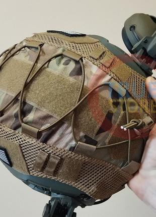 Комплект шлем тактический fast nij 3a + активные военные наушники walkers razor +...