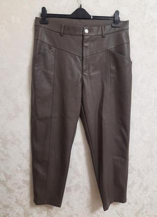 Актуальные кожаные брюки брюки брюки утепленные большой размер7 фото