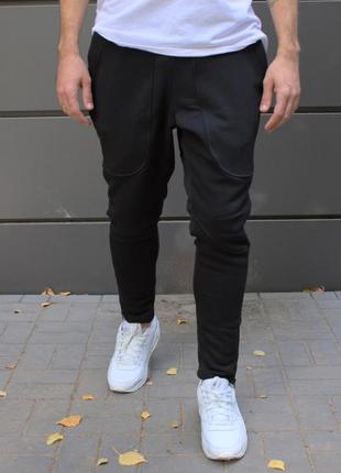 Черные спортивные штаны мужские6 фото