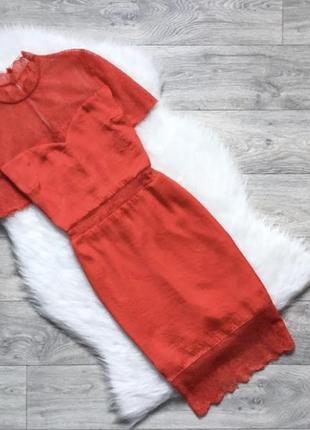 Платье со вставками кружева от asos