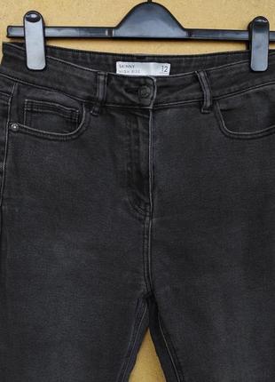 Плотные стрейтчевые джинсы скини высокая посадка графит next3 фото