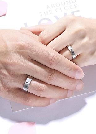 Парные кольца с кардиограммой для влюбленных, набор колечек из нержавеющей стали 16,17,18,19,20,21 размер4 фото