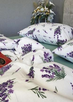 Комплект постельного белья лавандин/полин, turkish flannel2 фото