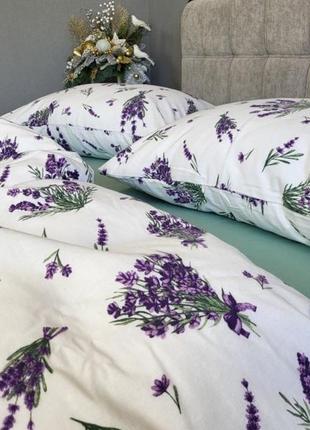 Комплект постельного белья лавандин/полин, turkish flannel4 фото