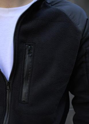 Флисовая куртка тактическая на застежке черная4 фото