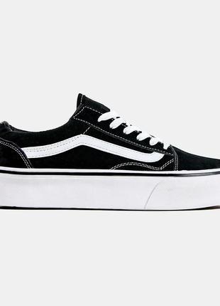 Жіночі vans old skool black/white platform