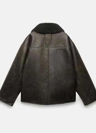 Стильная удлиненная дубленка дубленка zara зара5 фото
