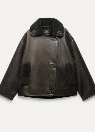 Стильная удлиненная дубленка дубленка zara зара4 фото
