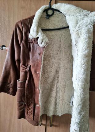 Пальто дублёнка детская zara kids 5-6 лет